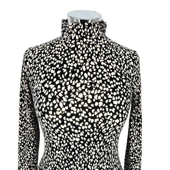 & Other Stories High Neck Long Sleeve Printed Shirt Black White Size Small - Picture 2 of 7